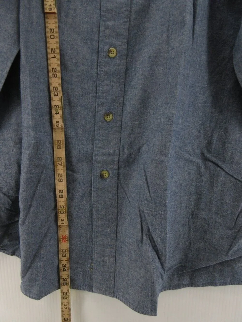 VINTAGE LL Bean Shirt XXL Tall Chambray Button Down Preppy Pocket